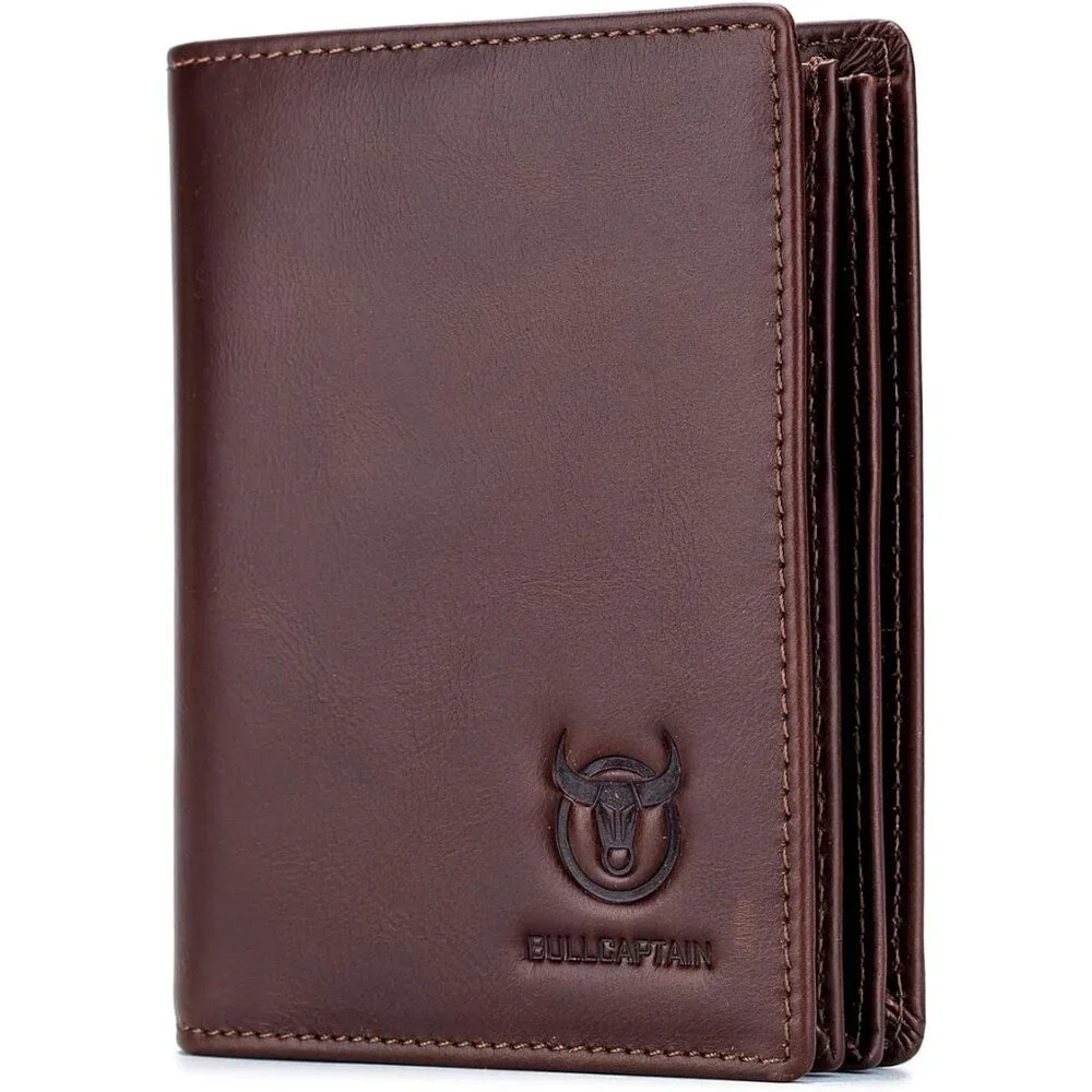 Large Capacity Genuine Leather Bifold Wallet/Credit Card Holder for Men